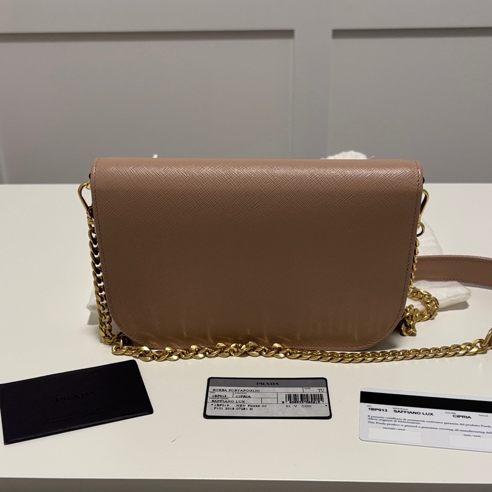 Prada Mini Saffiano Women's Powder Pink Leather Crossbody Bag - Picture 4 of 13